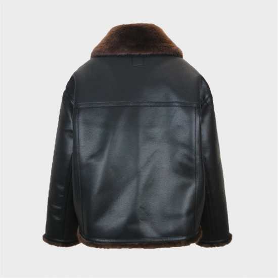 Biba Кожено Яке Women's Wind Resistant Hip Length Long Sleeve Faux Leather Jacket Biba Кожено Яке Women's Wind Resistant Hip Length Long Sleeve Faux Leather Jacket