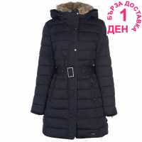 Firetrap Пухено Яке Longline Luxe Bubble Jacket