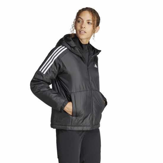 Adidas Дамско Яке С Качулка 3 Stripe Essential Hooded Jacket Womens  Дамски грейки