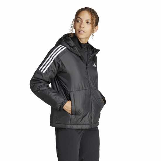 Adidas Дамско Яке С Качулка 3 Stripe Essential Hooded Jacket Womens  Дамски якета и палта