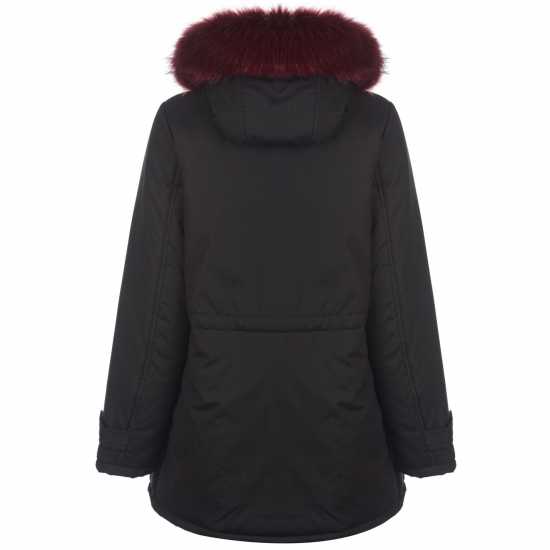 Golddigga Дамско Палто Faux Fur Parka Coat Ladies Black Дамски якета и палта