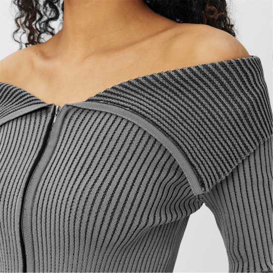 Missy Empire Folded Zip Through Top  Дамски тениски с яка