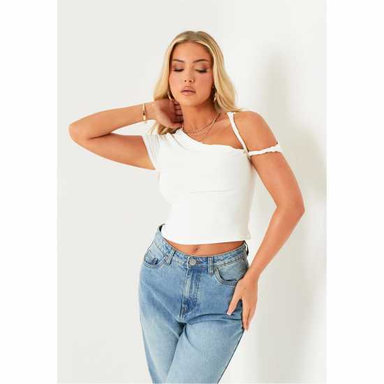 Missy Empire Twist Strap Super Soft Top Womens  Дамски тениски и фланелки