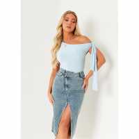 Дамски тениски и фланелки Missy Empire Tie Shoulder Top Womens Missy Empire Tie Shoulder Top Womens Дамски тениски и фланелки