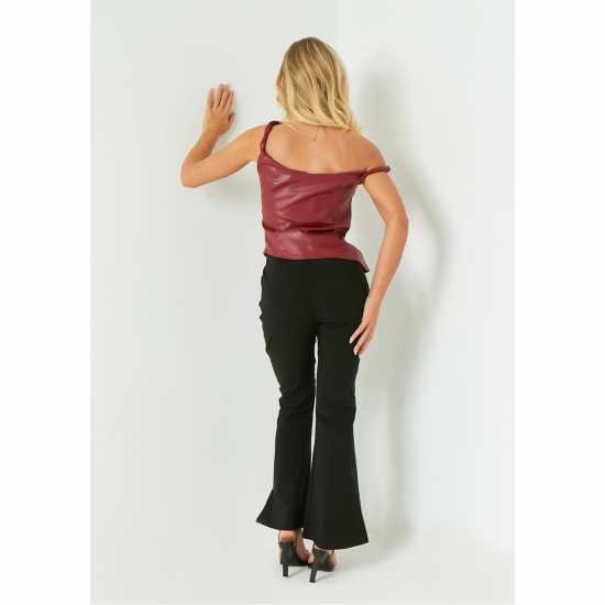Missy Empire Leather Twisted One Shoulder Top  Дамски тениски и фланелки