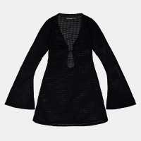 Fluted Sleeve Knit Dress Womens  
