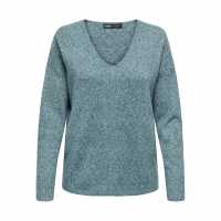 Only Rica Long Sleeve V-Neck Knitted Top Морска Мох Дамски пуловери и жилетки