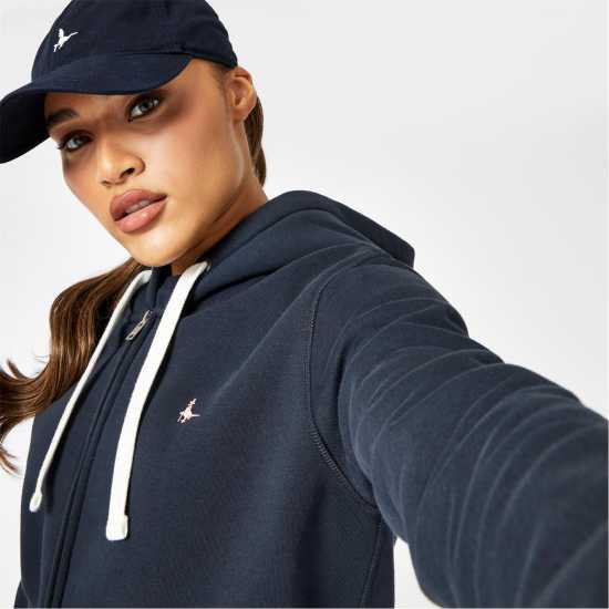 Jack Wills Pheasant Logo Zip Hoodie Navy Дамски суичъри и блузи с качулки