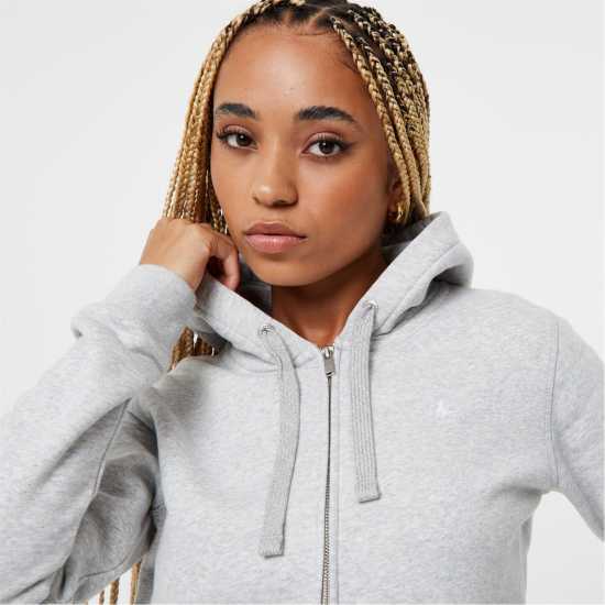 Jack Wills Pheasant Logo Zip Hoodie Сив марл Дамски суичъри и блузи с качулки