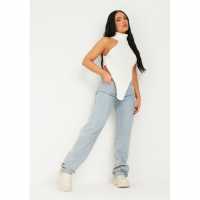 Дамски пуловери и жилетки Missy Empire Neck Knitted Drop Front Top Missy Empire Neck Knitted Drop Front Top Дамски пуловери и жилетки