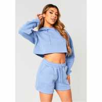 Дамски суичъри и блузи с качулки Missy Empire Embossed Cropped Hoodie Missy Empire Embossed Cropped Hoodie Дамски суичъри и блузи с качулки