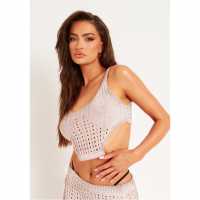 Дамски пуловери и жилетки Missy Empire Knit Crochet Top Missy Empire Knit Crochet Top Дамски пуловери и жилетки