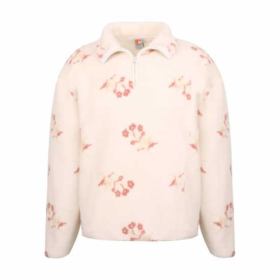 Soulcal Teddy Borg Quarter Zip Cream Floral Дамски полар