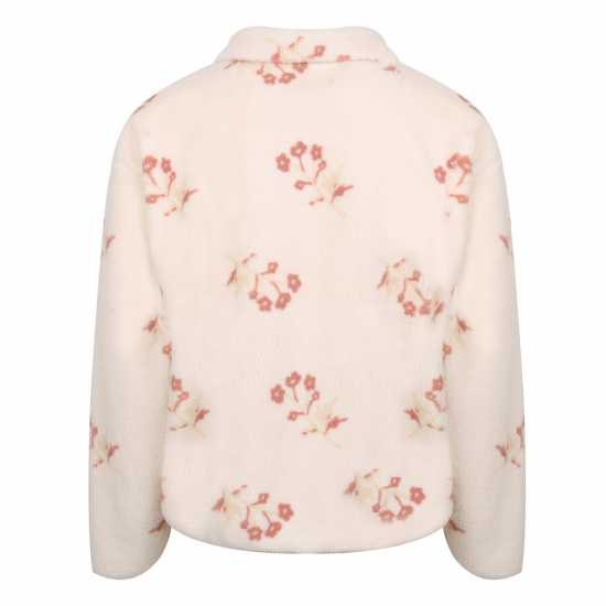 Soulcal Teddy Borg Quarter Zip Cream Floral Дамски полар