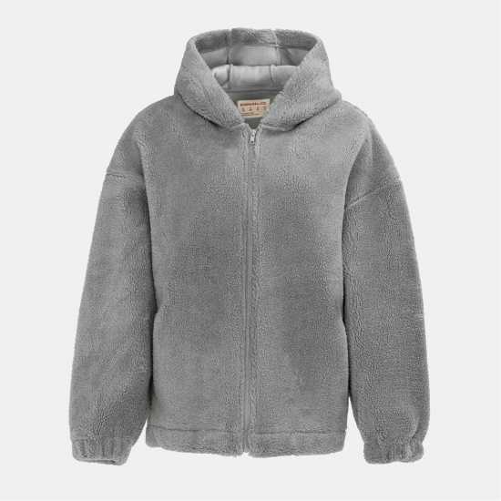 Soulcal Дамско Яке С Качулка Cal Sherpa Hooded Jacket Ladies Grey 