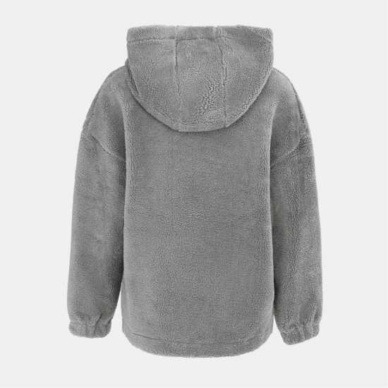 Soulcal Дамско Яке С Качулка Cal Sherpa Hooded Jacket Ladies Grey 
