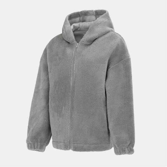 Soulcal Дамско Яке С Качулка Cal Sherpa Hooded Jacket Ladies Grey 