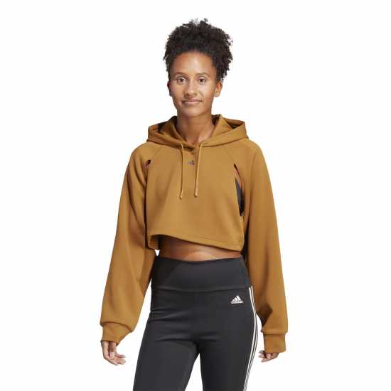 Дамски суичъри и блузи с качулки Adidas Hiit Cropped Hoodie Womens Adidas Hiit Cropped Hoodie Womens Дамски суичъри и блузи с качулки