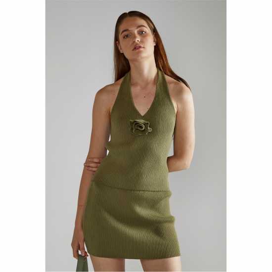 Дамски пуловери и жилетки Narrated Khaki Halter-Neck Sleeveless-Top Narrated Khaki Halter-Neck Sleeveless-Top Дамски пуловери и жилетки