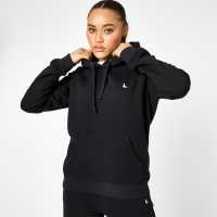 Jack Wills Astbury Pheasant Logo Hoodie Черно Дамски суичъри и блузи с качулки
