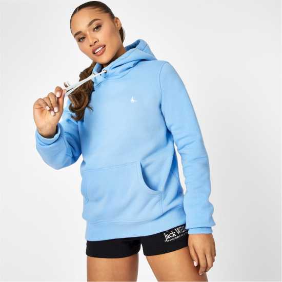 Jack Wills Astbury Pheasant Logo Hoodie Blue Дамски суичъри и блузи с качулки