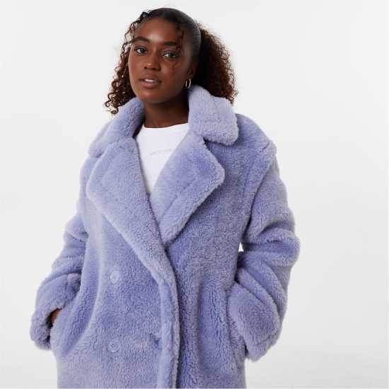 Jack Wills Teddy Maxi Coat Soft Blue Дамски грейки