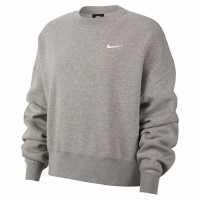 Nike Crew Fleece Sweater Womens Dk Grey Hthr Дамски суичъри и блузи с качулки