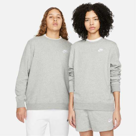 Nike Sportswear Club Fleece Women's Crew-Neck Sweatshirt Grey Дамски суичъри и блузи с качулки