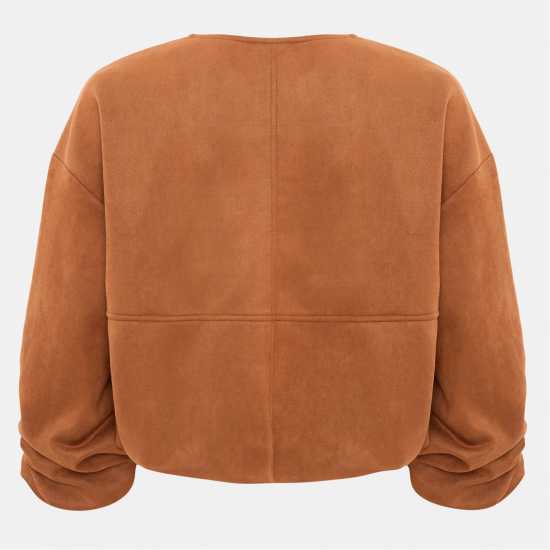 Faux Suede Bubble Hem Jacket  