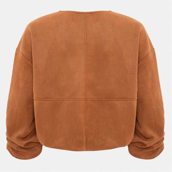 Faux Suede Bubble Hem Jacket  