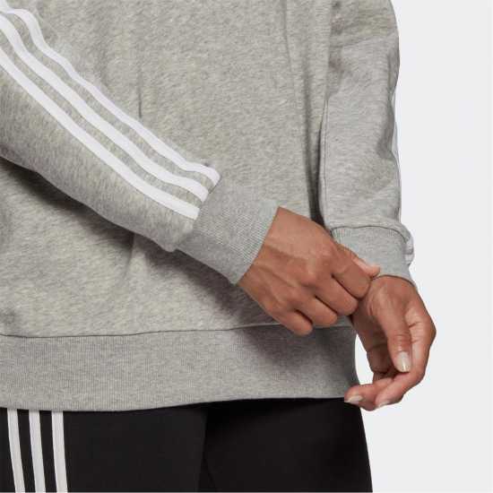 Adidas Studio Lounge 3-Stripes Sweatshirt Wome Med Grey - Дамски суичъри и блузи с качулки