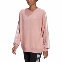 Adidas Essentials Studio Lounge 3-Stripes Sweatshirt Wome Light Pink Дамски суичъри и блузи с качулки