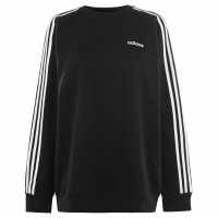 Adidas Essentials Studio Lounge 3-Stripes Sweatshirt Wome Black/White Дамски суичъри и блузи с качулки