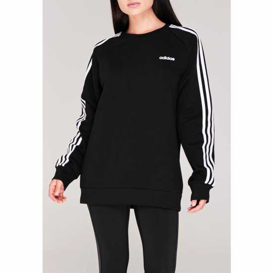Adidas Studio Lounge 3-Stripes Sweatshirt Womens Черно/Бяло Дамски суичъри и блузи с качулки