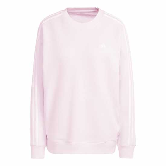 Adidas Studio Lounge 3-Stripes Sweatshirt Womens Розово/Бяло Дамски суичъри и блузи с качулки