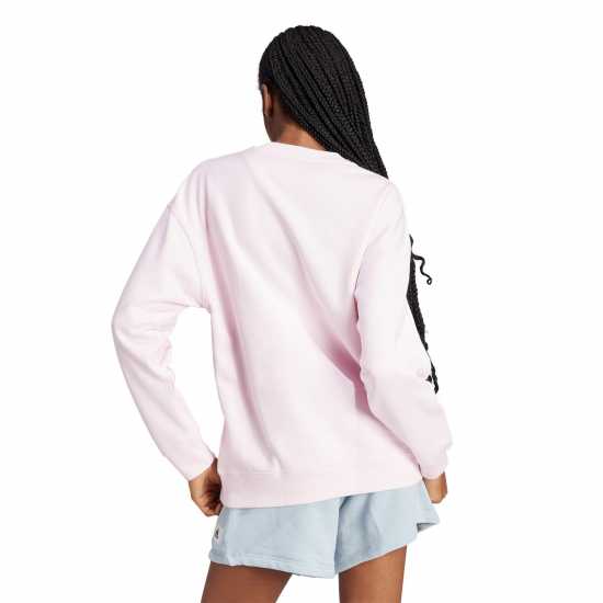 Adidas Studio Lounge 3-Stripes Sweatshirt Wome Pink/Wht Дамски суичъри и блузи с качулки