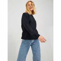 Jjxx Abbie Long Sleeve Crew Sweatshirt Черно Дамско облекло плюс размер