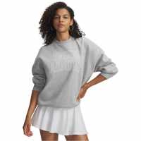 Under Armour Women's Rival Fleece Crew Sweatshirt Mod Gray/White 