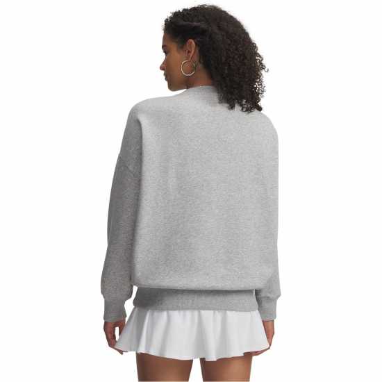 Under Armour Women's Rival Fleece Crew Sweatshirt Mod Gray/White 