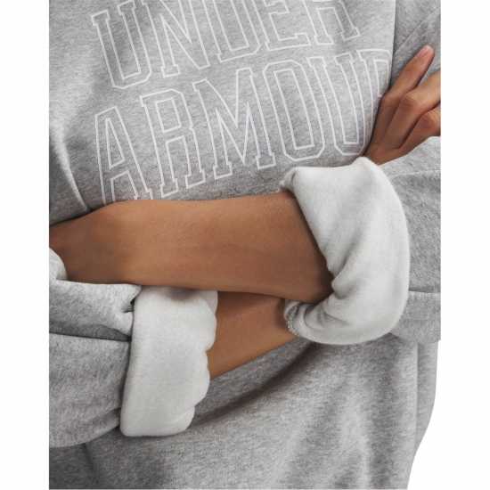 Under Armour Women's Rival Fleece Crew Sweatshirt Mod Gray/White 