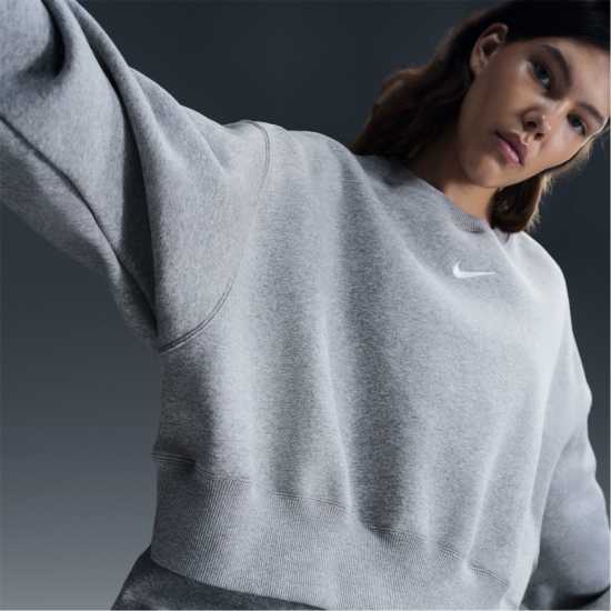 Nike Sportswear Phoenix Fleece Women's Over-Oversized Crewneck Sweatshirt Сив марл Дамски пуловери