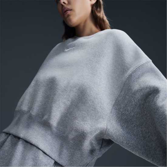 Nike Sportswear Phoenix Fleece Women's Over-Oversized Crewneck Sweatshirt Сив марл Дамски пуловери