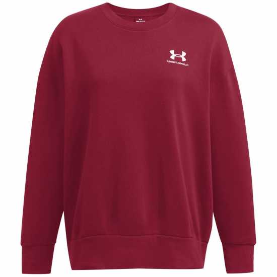 Under Armour Armour Essential Fleece Os Crew Sweatshirt Womens Red Дамски пуловери