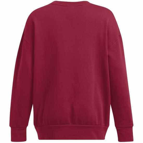 Under Armour Armour Essential Fleece Os Crew Sweatshirt Womens Red Дамски пуловери