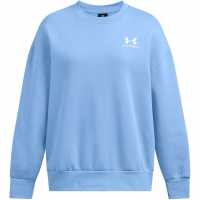 Under Armour Armour Essential Fleece Os Crew Sweatshirt Womens Blue Дамски пуловери