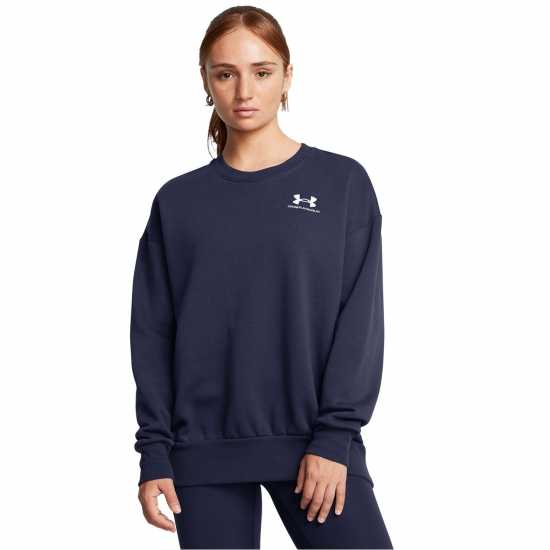 Under Armour Armour Essential Fleece Os Crew Sweatshirt Womens Синьо 