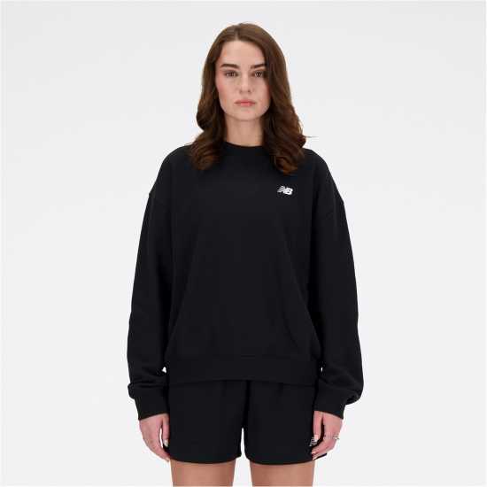 Дамски пуловери New Balance Balance French Terry Crewneck Top Black New Balance Balance French Terry Crewneck Top Black Дамски пуловери
