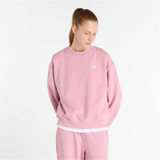 New Balance Balance French Terry Crewneck Top Pink Дамски пуловери