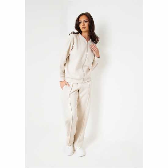 Пилотско Яке Missy Empire Bomber Jacket Sweatshirt Womens Крем Дамски пуловери