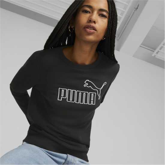 Puma Crew Sweatshirt Womens Puma Black Дамски суичъри и блузи с качулки